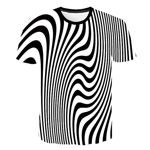 

Men's Daily Sports Street chic / Exaggerated T-shirt - Geometric / Color Block / 3D Print Rainbow