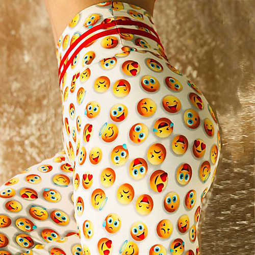 

Women's High Waist Yoga Pants Winter 3D Print Red / White Black / Yellow WhiteYellow Black with White Running Gym Workout Tights Sport Activewear Quick Dry Butt Lift Tummy Control High Elasticity