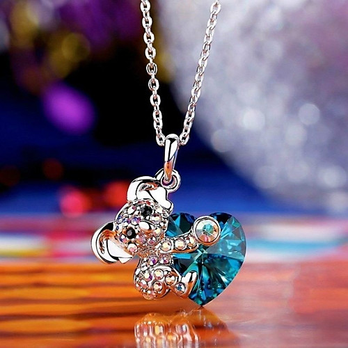 

Women's Crystal Pendant Necklace Sweet Fashion Chrome Blue 42 cm Necklace Jewelry 1pc For Christmas Daily Street
