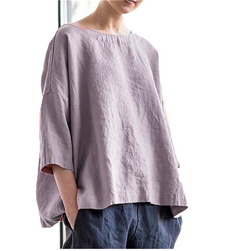 

Women's Daily T-shirt - Solid Colored Purple