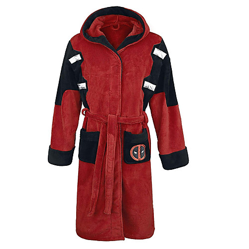 

Adults' Kigurumi Pajamas Bathrobe Super Heroes Onesie Pajamas Flannel Fabric Red Cosplay For Animal Sleepwear Cartoon Festival / Holiday Costumes