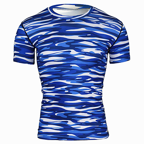 

JACK CORDEE Men's Short Sleeve Compression Suit Polyster Polyester Taffeta Blue Geometic Camo / Camouflage Bike Jersey Top Mountain Bike MTB Road Bike Cycling Breathable Quick Dry Sweat-wicking Sports