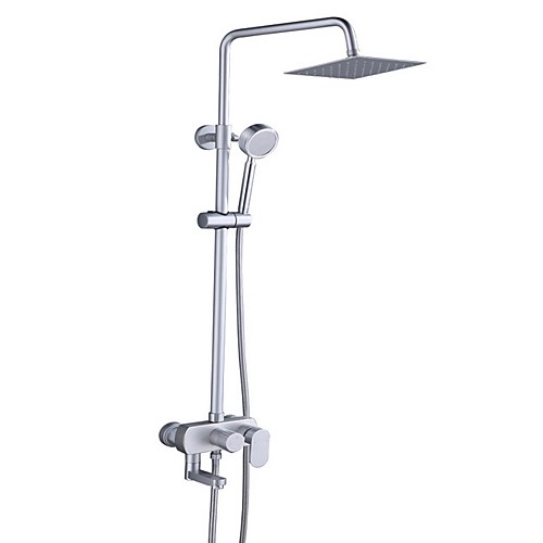 

Shower System Set - Handshower Included Rainfall Contemporary Electroplated Wall Installation Ceramic Valve Bath Shower Mixer Taps