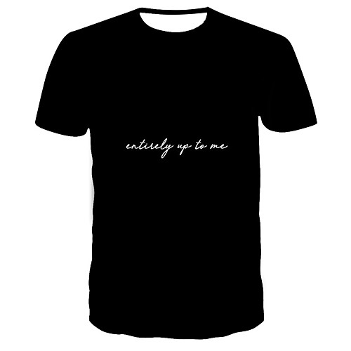 

Men's Daily Basic T-shirt - Color Block / 3D Print Black