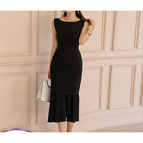 

Women's Black Dress Sheath Solid Color S M