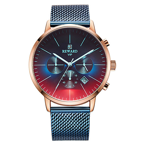 

Men's Steel Band Watches Quartz Formal Style Stylish Stainless Steel Black / White / Blue 30 m New Design Shock Resistant Adorable Analog Luxury Fashion - Gold Blue White