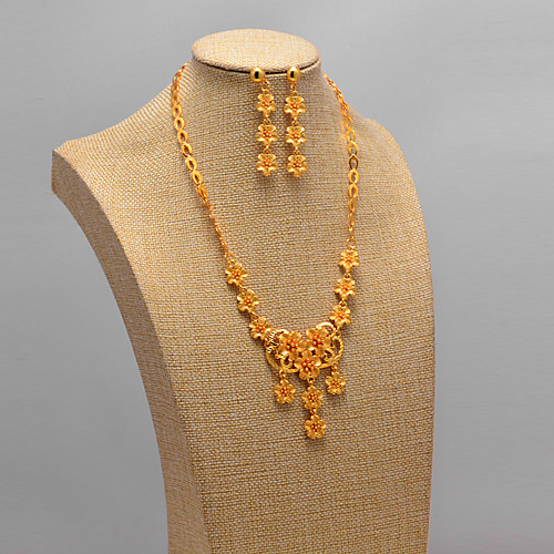 

Women's Jewelry Set Classic Tassel Trendy Ethnic Fashion Gold Plated Earrings Jewelry Gold For Christmas Wedding Gift Street Festival 1 set