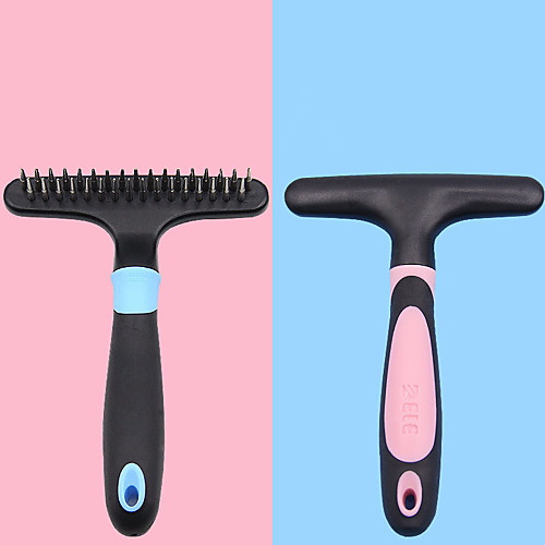 

Dog Cat Fur Brush Plastic Comb Casual / Daily Pet Grooming Supplies Blue Pink