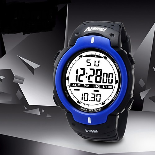 

Men's Digital Watch Automatic self-winding PU Leather Black 50 m Calendar / date / day Chronograph Alarm Clock Digital Outdoor Cool - Black / Yellow Black / Blue BlackGray One Year Battery Life