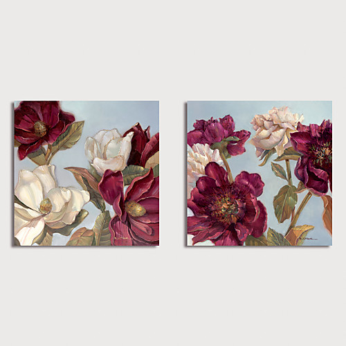 

Print Canvas Painting Still Life Flowers set of 2 pcs Modern Art Prints Stretched