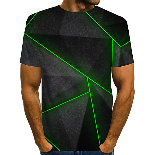 

Men's Daily Going out Basic / Street chic T-shirt - 3D / Graphic Print Black