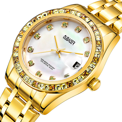 

Women's Steel Band Watches Luxury Fashion Stainless Steel Japanese Quartz Gold Green Blue Water Resistant / Waterproof Calendar / date / day 30 m 1 pc Analog One Year Battery Life
