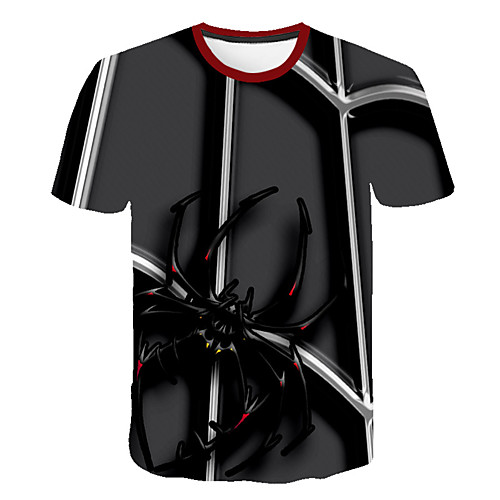

Men's Daily Sports Street chic / Exaggerated T-shirt - Geometric / 3D / Animal Print Black