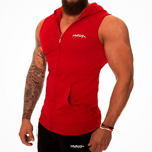 

Men's Casual Hoodie - Letter Hooded Red US32 / UK32 / EU40
