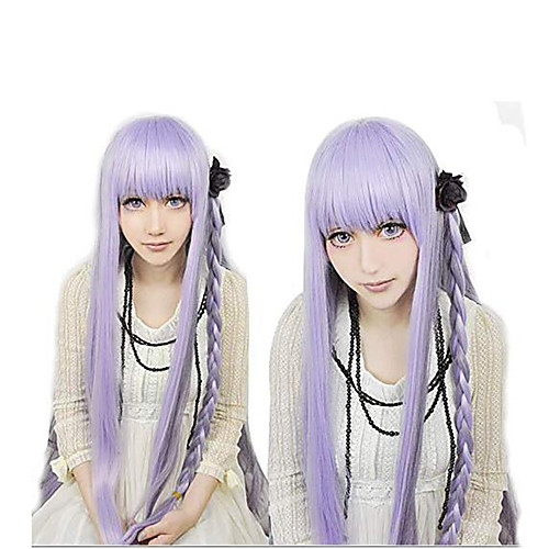 

Dangan Ronpa Kyoko Kirigiri Cosplay Wigs Women's Straight bangs 34 inch Heat Resistant Fiber kinky Straight Purple Light Purple Anime