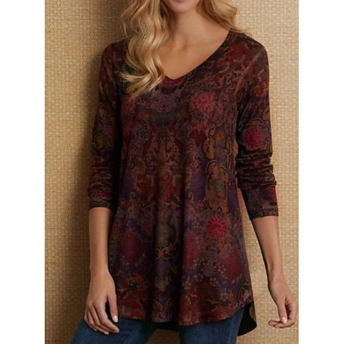 

Women's Daily Blouse - Solid Colored Wine