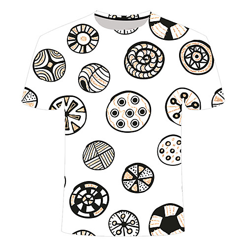 

Men's Daily Going out Basic T-shirt - 3D / Abstract / Cartoon Print White