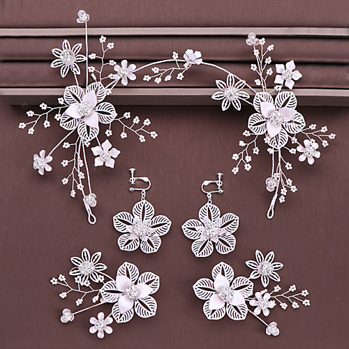 

Women's Hair Jewelry For Wedding Engagement Party Wedding Geometrical Crystal Alloy Silver 1pc