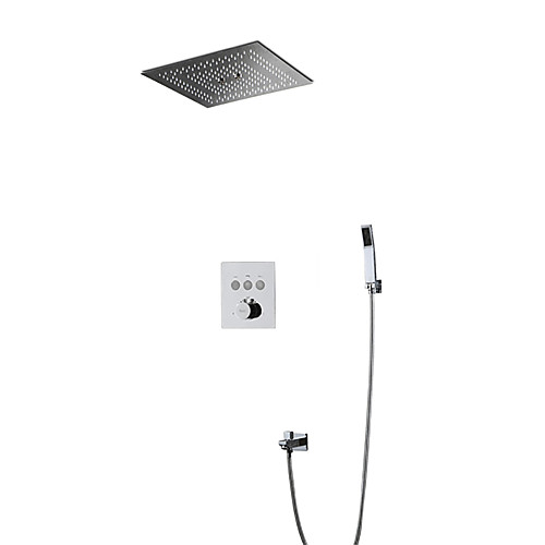 

Shower Set Set - Handshower Included LED Rainfall Shower Contemporary Chrome Wall Installation Ceramic Valve Bath Shower Mixer Taps