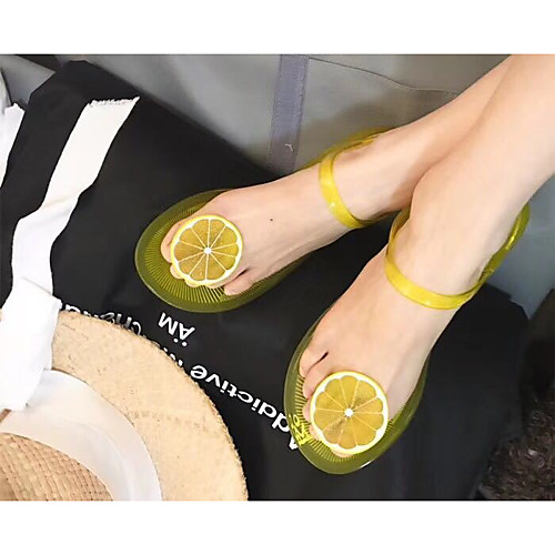 

Women's Sandals Katy Perry Sandals Flat Heel Round Toe PU Summer Yellow / Green