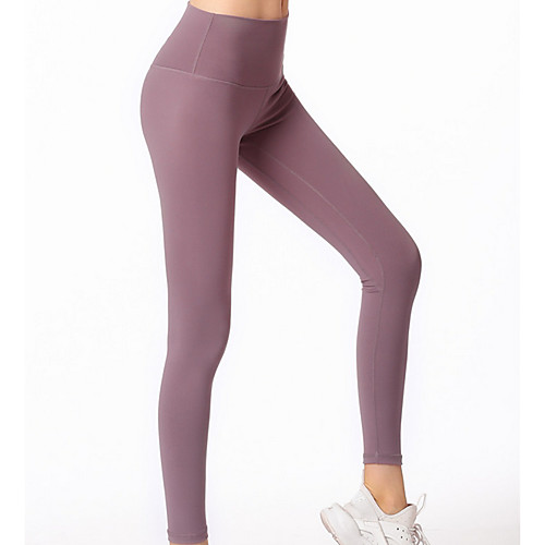 

Women's Basic Legging - Solid Colored, Print Mid Waist Purple Blushing Pink Red S M L