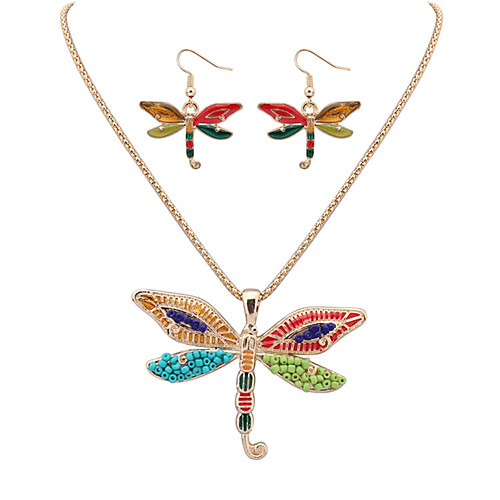 

Women's Jewelry Set 3D Dragonfly Cute Resin Earrings Jewelry Gold For Festival