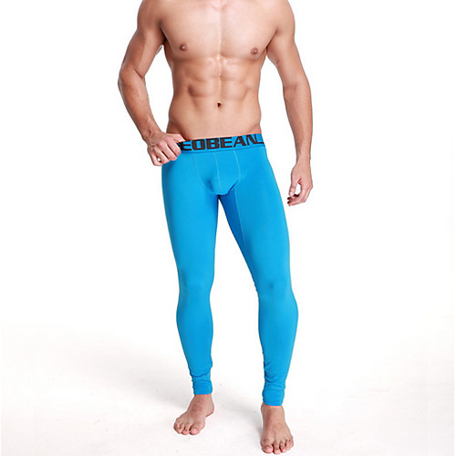 

Compression Gym Men's Normal Polyester Sexy Long Johns Solid Colored Mid Waist