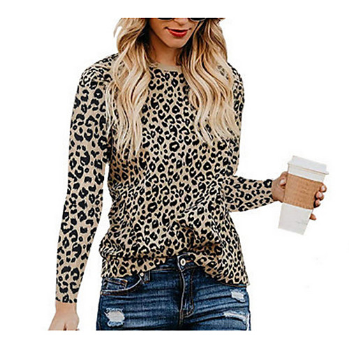 

Women's Daily T-shirt - Leopard White