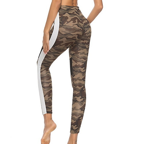 

Women's Basic Legging - Geometric, Print Mid Waist Army Green Black S M L