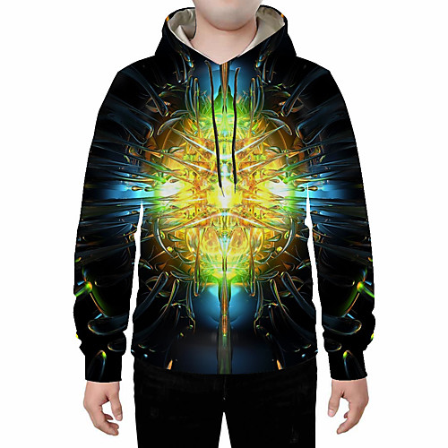 

Men's Casual / Basic Hoodie - Print / 3D Black US32 / UK32 / EU40