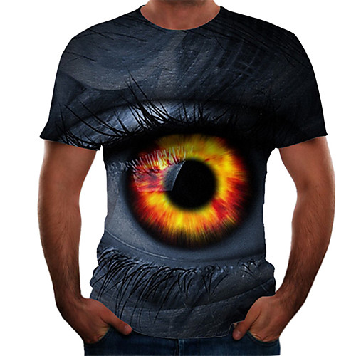 

Men's Daily Weekend Basic T-shirt - Color Block / 3D / Abstract Blue