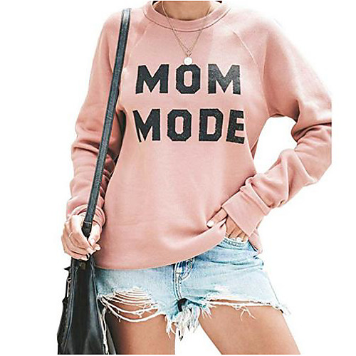 

Women's Casual Sweatshirt - Letter Blushing Pink S