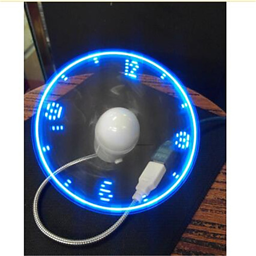 

Blue Durable Adjustable USB Gadget Mini Flexible LED Light USB Fan Time Clock Desktop Clock Cool Gadget Time Display