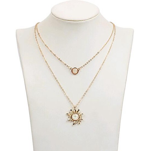 

Women's Layered Necklace Double Layered European Chrome Gold Silver 38/46 cm Necklace Jewelry For Festival