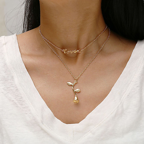 

Women's Pendant Necklace Necklace Friends European Romantic Casual / Sporty Sweet Chrome Gold Silver 45 cm Necklace Jewelry 1pc For Street Festival