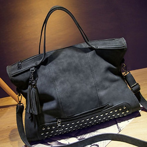 

Women's Zipper PU Crossbody Bag Solid Color Black / Gray
