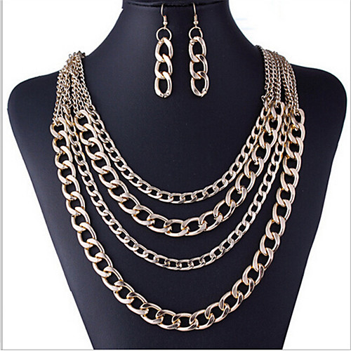 

Women's Jewelry Set Hollow Out Vertical / Gold bar Stylish Gold Plated Earrings Jewelry Gold For Gift Festival 1 set