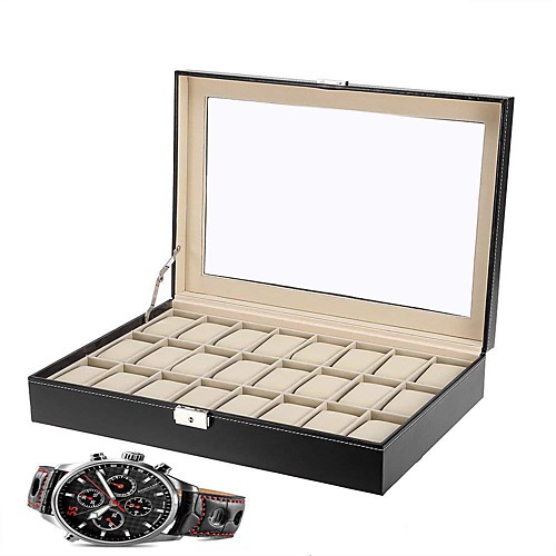 

Square Jewelry Box - Leather Black 12 cm 34.5 cm 44.5 cm