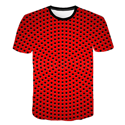 

Men's Daily Going out Basic T-shirt - Polka Dot / 3D Print Orange