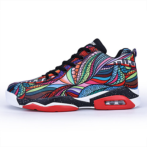 

Men's PU Spring & Summer / Fall & Winter Sporty / Casual Basketball Shoes Basketball Shoes / Walking Shoes Breathable Color Block Rainbow / Gray