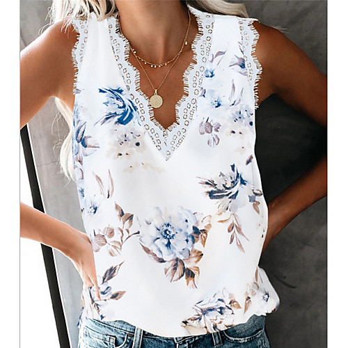 

Women's Daily Tank Top - Floral White