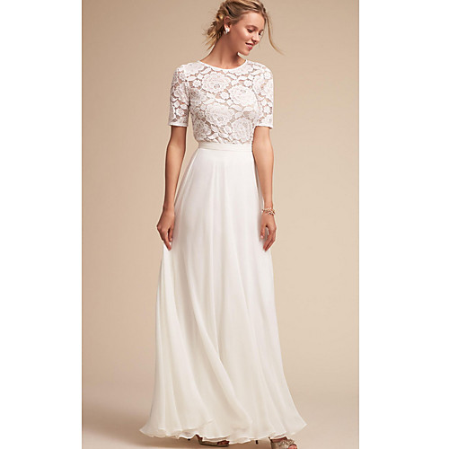 

Women's Maxi White Dress Sheath Solid Color S M