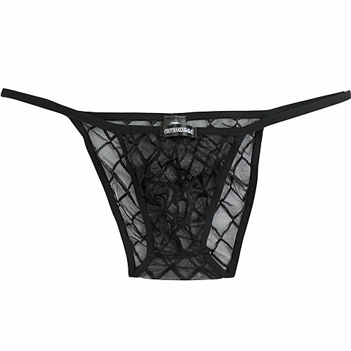 

Men's Mesh Briefs Underwear - Normal Low Waist Black M L XL