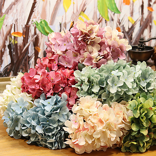 

1PC High-End 6 Branches 8 Colors Retro Simulation Hydrangea Fake Flower Bouquet Silk Flower Home Wedding Holding Decorative Flowers