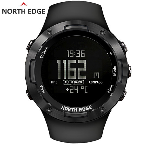 

NORTH EDGE Unisex Military Watch Japanese Automatic self-winding Modern Style Sporty Rubber Black 50 m Water Resistant / Waterproof Thermometer LED Light Digital Casual Outdoor - Black One Year