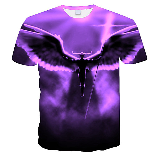 

Men's Daily Holiday Street chic / Exaggerated T-shirt - 3D / Tie Dye / Animal Print Purple