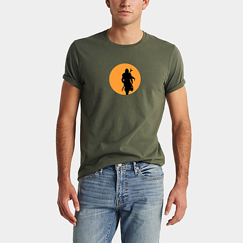 

Men's Daily Sports Business / Basic T-shirt - Rainbow / Portrait Black & White, Print Black
