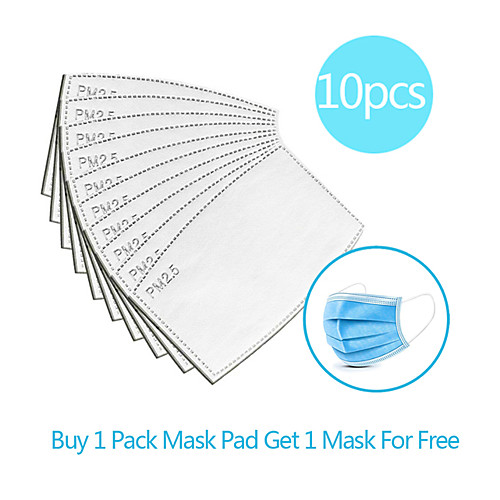 

10pcs Carbon Filter Disposable Mask Gasket Isolation Filter Pad Anti-fog Haze Dust-proof Breathable Mask Replacement Pad Linen Cotton blend Pad