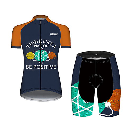 

21Grams Women's Short Sleeve Cycling Jersey with Shorts Black / White Bike Clothing Suit Breathable 3D Pad Quick Dry Ultraviolet Resistant Sweat-wicking Sports Solid Color Mountain Bike MTB Road Bike