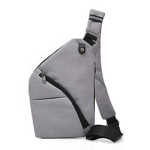 

Men's Zipper Polyester Sling Shoulder Bag Solid Color Black / Gray
